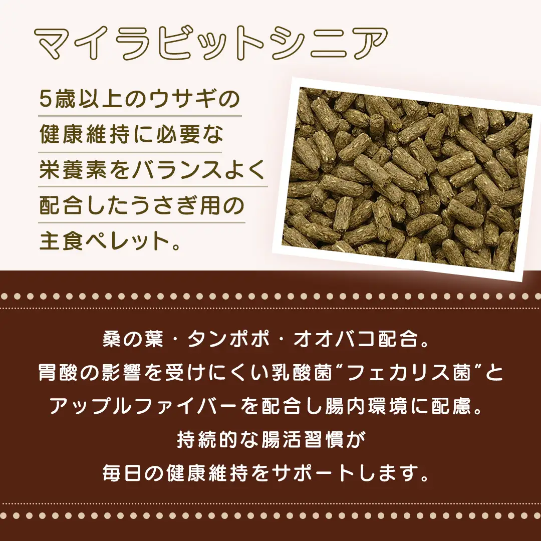 デイリープレミアム マイラビット 《シニア》 810g × 2袋 うさぎ 小動物用フード ペットフード タンポポ オオバコ 桑の葉  乳酸菌配合 [BU039sa]