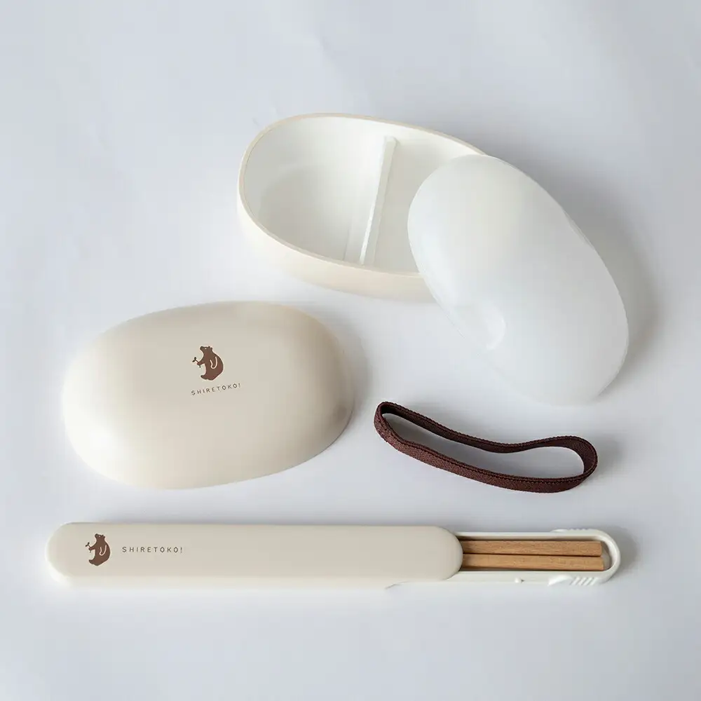 知床トコさん ランチボックス(Sサイズ)・箸 セット 【アイボリー】弁当箱　マイ箸