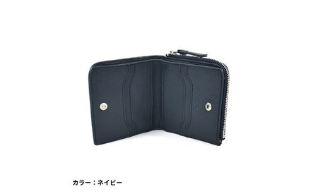 レディース本革2つ折り財布 4M3-1152（・ネイビー）