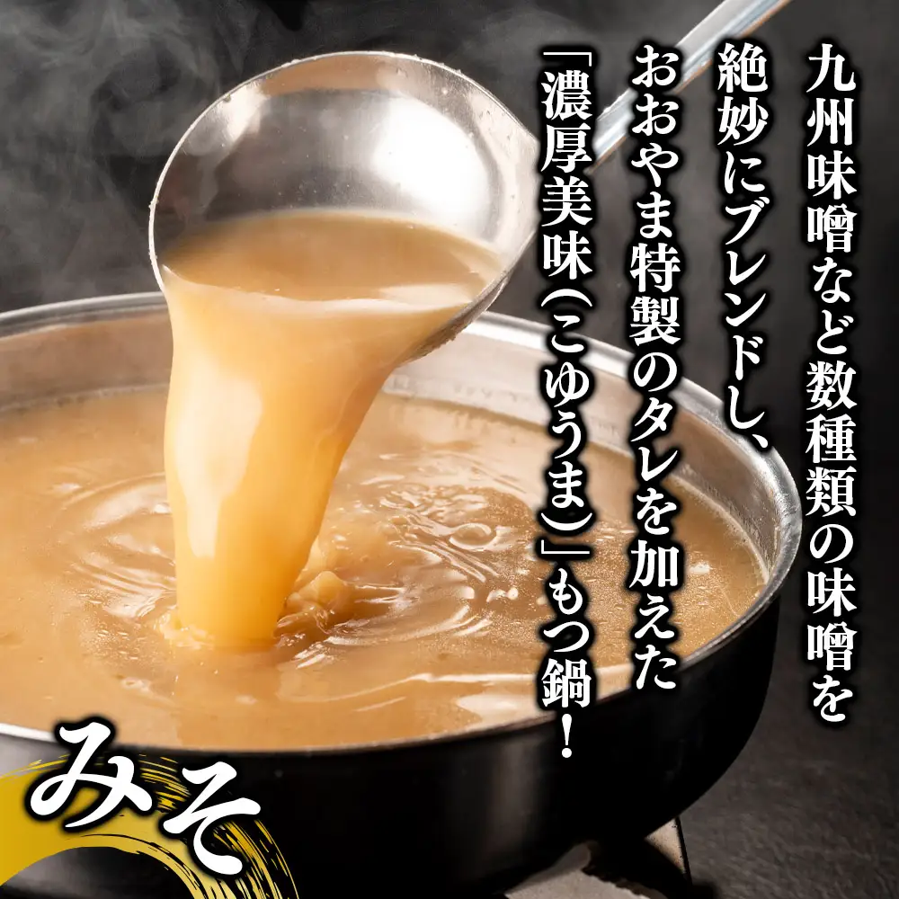 博多もつ鍋おおやま もつ鍋みそ・しょうゆ食べ比べ 各3人前（合計6人前） もつ モツ もつ鍋 みそ味 しょうゆ味 博多 九州産 国産牛 超低温カット お取り寄せ 贈り物 冷凍保存 福岡 八女 072-317