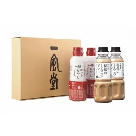 簡単!人気!万能調味料 ホットもやしソース・秘伝のとんこつダシ 各2本 オリジナルギフトボックス入り【1634592】