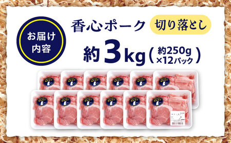 『香心ポーク』切り落とし 約250g×12パック 豚肉切り落とし[AYCK019]