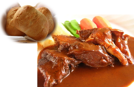 豚ほほ肉 ブラウンシチュー プティフランスパン 2人前 セット 