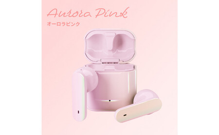 【オーロラ/ピンク】Bluetooth 5.3 完全ワイヤレス ステレオイヤホン インナーイヤータイプPG-BTE18TW AOS0002VC02