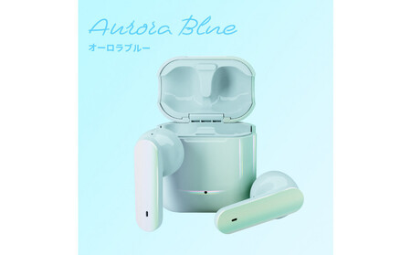 【オーロラ/ブルー】Bluetooth 5.3 完全ワイヤレス ステレオイヤホン インナーイヤータイプPG-BTE18TW 　|  イヤホン 音響 オーディオ AOS0002VC03