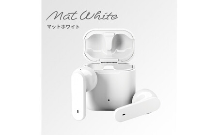 【マットホワイト】Bluetooth 5.3 完全ワイヤレス ステレオイヤホン インナーイヤータイプPG-BTE18TW AOS0002VC06