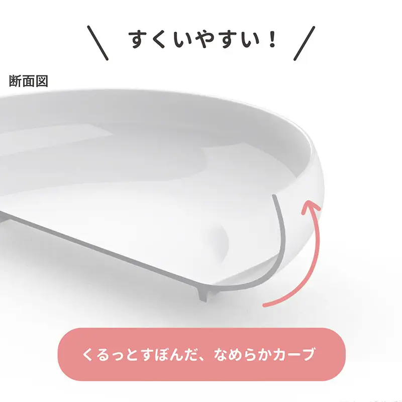 すくいやすい器(小) 白4個セット 16cm