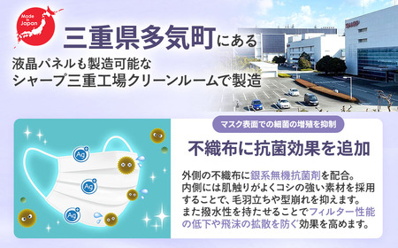【定期便】シャープ製 クリスタルマスク こども 個包装 15枚入×3回 国産 マスク