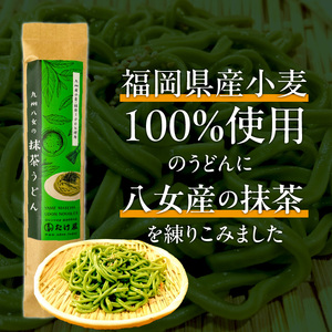 九州八女の抹茶うどん500gと濃縮だし400mlセット_九州 八女 抹茶うどん 100g 5袋 計 500g 濃縮 うどんだし シロ ざるだし クロ 各 200ml 1本 セット 抹茶 練りこんだ うどん 体に優しい だし 薄めて 茶碗蒸し だし巻き卵 中華スープ お吸い物 天つゆ お取り寄せ グルメ 福岡県 久留米市 送料無料 〔Bu024〕
