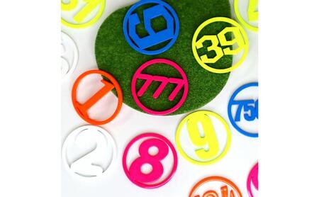 数字 蛍光 ゴルフマーカー 1個 オリジナルマーカー作成 ゴルフ用品 ギフト プレゼント 記念 おしゃれ ゴルフ好き 千葉市 千葉県 イエロー