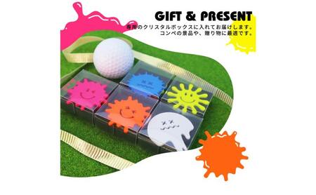 顔型蛍光色ゴルフマーカー(Splashフェイスシリーズ) オリジナルマーカー作成 ゴルフ用品 ギフト プレゼント 記念 おしゃれ ゴルフ好き 千葉市 千葉県 グリーン