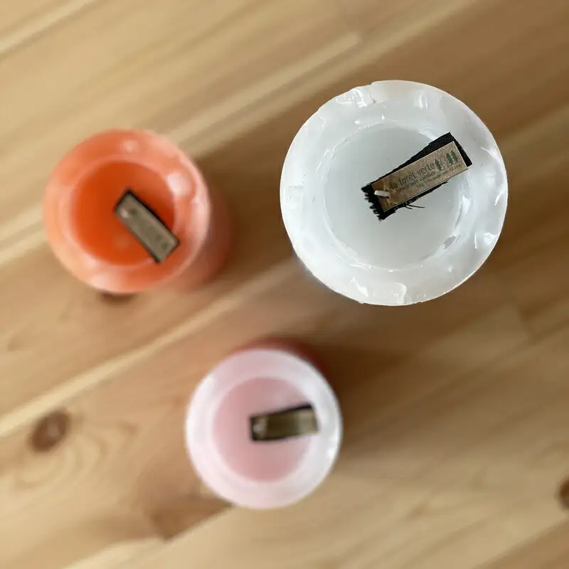 ブロック円柱キャンドル3本セット【防災 停電 キャンプ いやし アウトドア オシャレ シンプル 大 中 小 ロウソク ローソク リラックス 北欧 ナチュラル インテリア雑貨 日用品雑貨 生活雑貨 神奈川県 小田原市 キャンドル キャンドル】