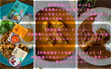 AWAODORILAB３種３０食（ ガパオ１０食　バターチキンカレー１０食　 ごちそうカレー １０食　）　 常温 レトルト