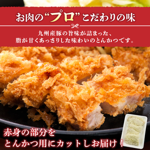 九州産豚 モモとんかつ（衣付き）100g×5枚_九州産豚 モモ とんかつ 衣付き 1枚 100g 5枚 国産 九州産 豚肉 肉 脂 甘い あっさりした味わい 赤身 部分 ヘルシー とんかつ用 揚げるだけ 簡単調理 時短 おかず お弁当 冷凍 お取り寄せ 福岡県 久留米市 送料無料 〔Ax157-01〕
