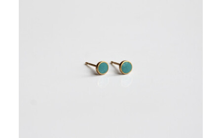 ピアス 丸 ターコイズ K18 七宝 | ピアス アクセサリー Kenichi Kondo