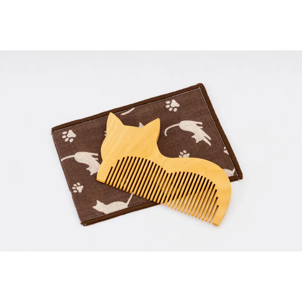つげくし　ねこねこスタイル（携帯袋付き）