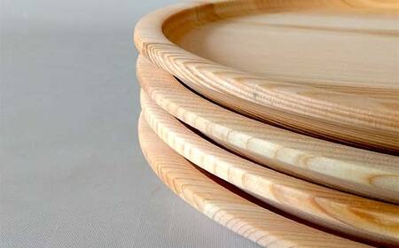 ひのき皿 4枚セット 木製 ワンプレート 桧 工芸品 木工品 おしゃれ 贈り物 プレゼント 岐阜 中津川 F4N-1811