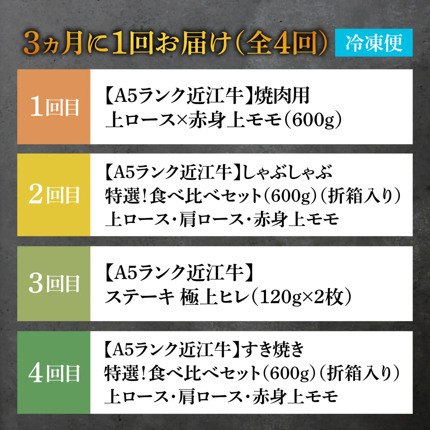【定期便】【A5ランク近江牛】特選食べ比べ定期便【年4回（3ヵ月に1回お届け）】[BH002] / 肉 お肉 牛肉 和牛 三大和牛 近江牛 近江 滋賀県 大津市 国産 国産牛 鍋 高級 霜降り 霜降り肉 赤身肉 焼き肉 焼肉 しゃぶしゃぶ ステーキ すきやき すき焼き 上モモ 上ロース 肩ロース 上ヒレ 定期便 3ヵ月間隔