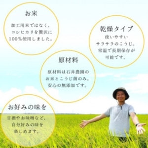 ＜乾燥米こうじ 500g×12袋＞弥彦村 石井農園 新潟県認証特別栽培米 コシヒカリ使用 | 米麹
