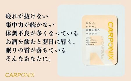 黒高麗人参「CARPONIX」4粒入り×30袋 サプリメント サプリ 黒高麗人参 カプセル ジンセノサイド 千葉市