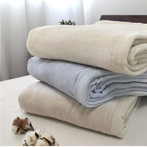 毛布 シングル 140×200cm アイボリー 贅沢 ふわふわ オーガニックコットン 綿毛布 ブランケット 肌掛け 肌掛け布団 肌布団 掛け布団 布団 高級 綿100% 日本製 寝具 大阪 大阪府 岸和田市