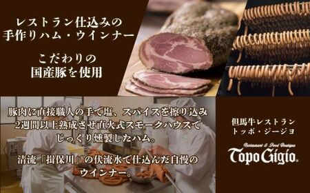 J1　手作り 宍粟ハム の 詰め合わせ 【 ウィンナー ベーコン スパイス ハム 冷凍 セット ギフト 贈り物 】