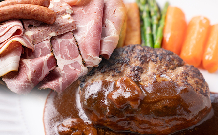 J22　但馬牛 ハンバーグ と 宍粟ハム の 詰め合わせ 【 但馬牛 国産 ハム 牛肉 豚肉 贈り物 ギフト 冷凍 セット 】