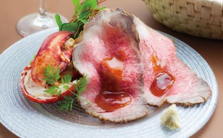 J25　炭火焼 ローストビーフ と オマール 海老 【 鹿児島 黒牛 黒毛和牛 国産 天然 オマールエビ セット 】