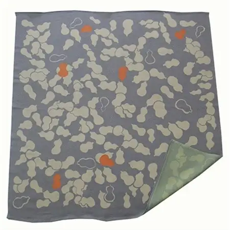 正絹縮緬友禅風呂敷 瓢箪(グレー)_装飾品・工芸品  鞄・バッグ かばん カバン_【1104286】