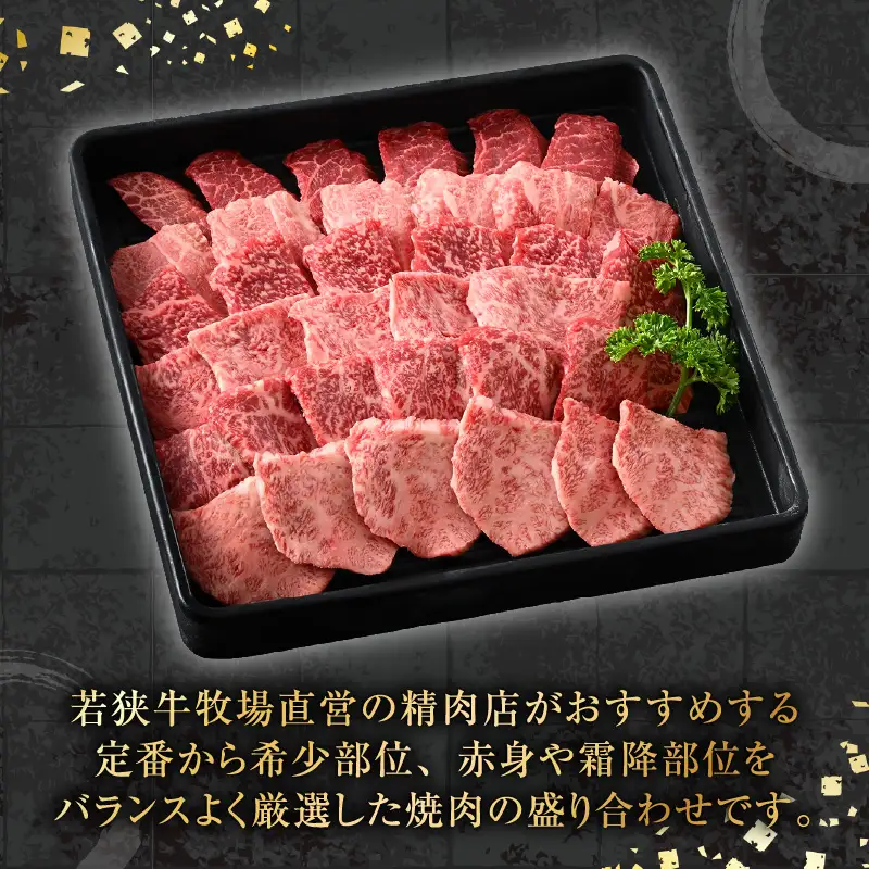 牛若丸厳選！若狭牛おまかせ極旨焼肉盛り合わせ 600g ／ 焼肉 国産 ブランド牛 [aw009-b002]