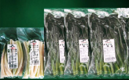 【ハーブとして最適】行者にんにく3袋（葉部・茎部）グリーン行者×2袋 ホワイト行者×1袋【2001901】