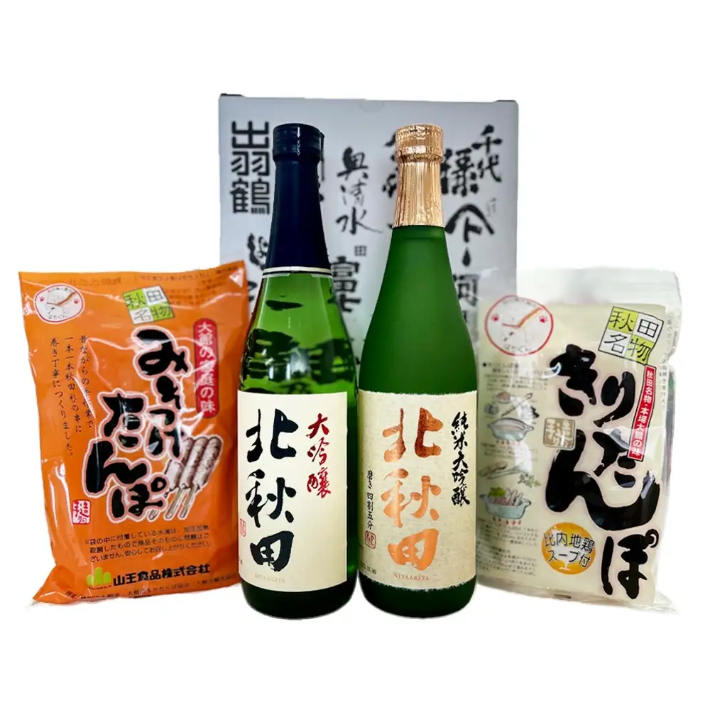 北鹿のお酒ときりたんぽ2人前とみそつけたんぽ３本入りのセット　85P4003