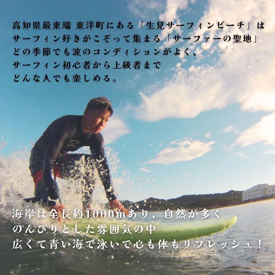 LS001 駐車場年間利用券 高知県東洋町生見サーフィンビーチ 温水コインシャワー完備 水道利用可能