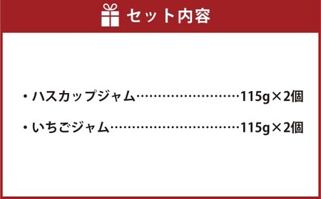 北海道 濃厚フルーツジャムセット（ハスカップ・いちご） 計4個 2種類 ジャム フルーツジャム ハスカップジャム いちごジャム [039-0100]
