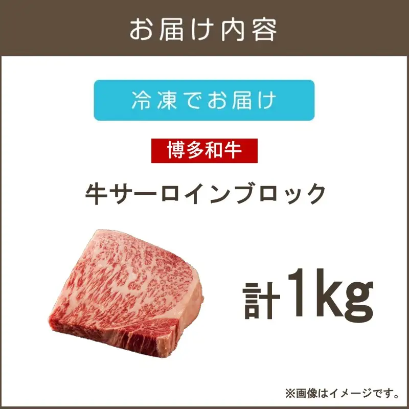 【厳選部位】【A4ランク-A5ランク】博多和牛サーロインブロック 1kg【D2-010】