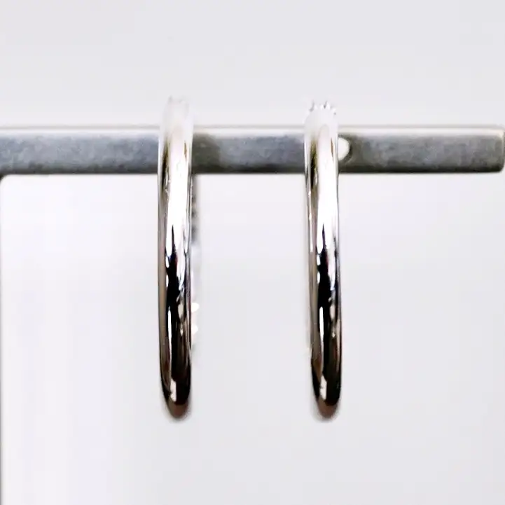 Pt900 プラチナ 地金 フープ ピアス (直径20mm) 保証書付 KO-0059 SWAD084-20mm