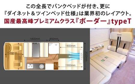 ボーダーバンクス ハイパーエボリューションⅢ Type T キャンピングカー 車中泊 車旅 車 自動車 車両 6人乗り 就寝定員6人
