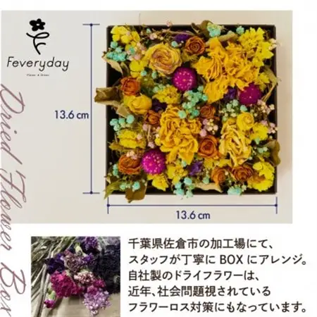 ドライフラワーBOX MIX お祝いやお誕生日におすすめ【配送不可地域：離島・沖縄県】【1636494】