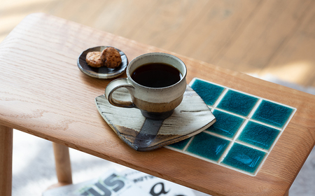 AM2　コーヒーカップ&ソーサーと豆皿のセット【 カップ ソーサー まめ皿 皿 手作り 】