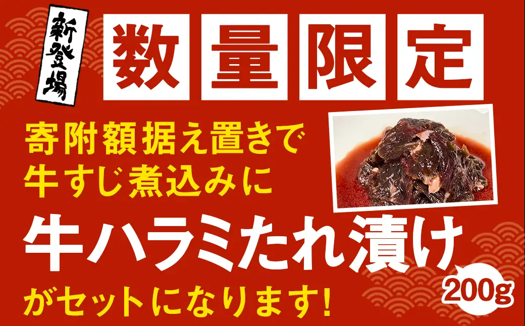 【ふるなびWEEK対象】訳あり 牛すじ煮込み（180g×10パック） 合計1800g ＋牛ハラミタレ漬け200g 訳アリ 牛すじ 肉 お肉 牛肉 惣菜 おかず おつまみ 簡単調理 惣菜 電子レンジ 熊本県 湯前町