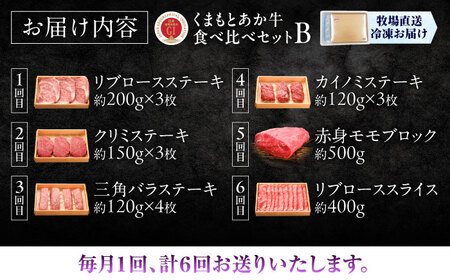 全6回定期便GI認証くまもとあか牛食べ比べB リブロース BHAS027 リブロース