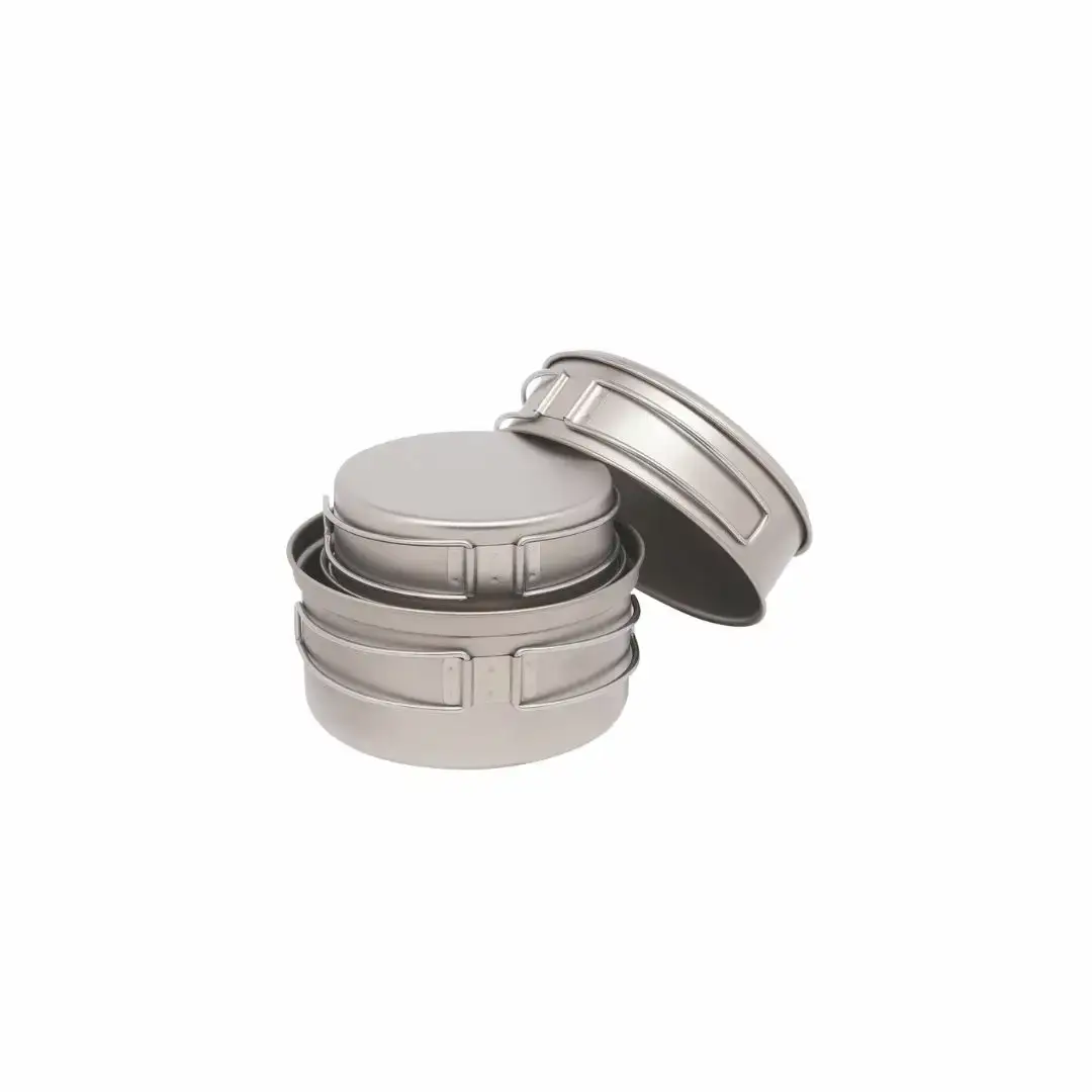 [ベルモント]チタントレールクッカー650・1000セット コッヘル 軽量 アウトドア用品 キャンプ用品 キッチン用品 野外 調理 収納ケース付き【040S045】