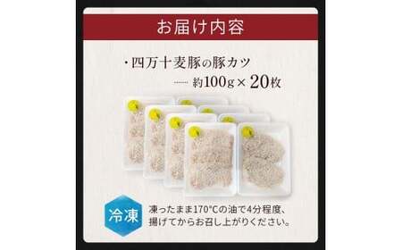 四万十麦豚 豚カツ （約100g×20枚）麦豚 トンカツ 冷凍 背ロース Ahc-20