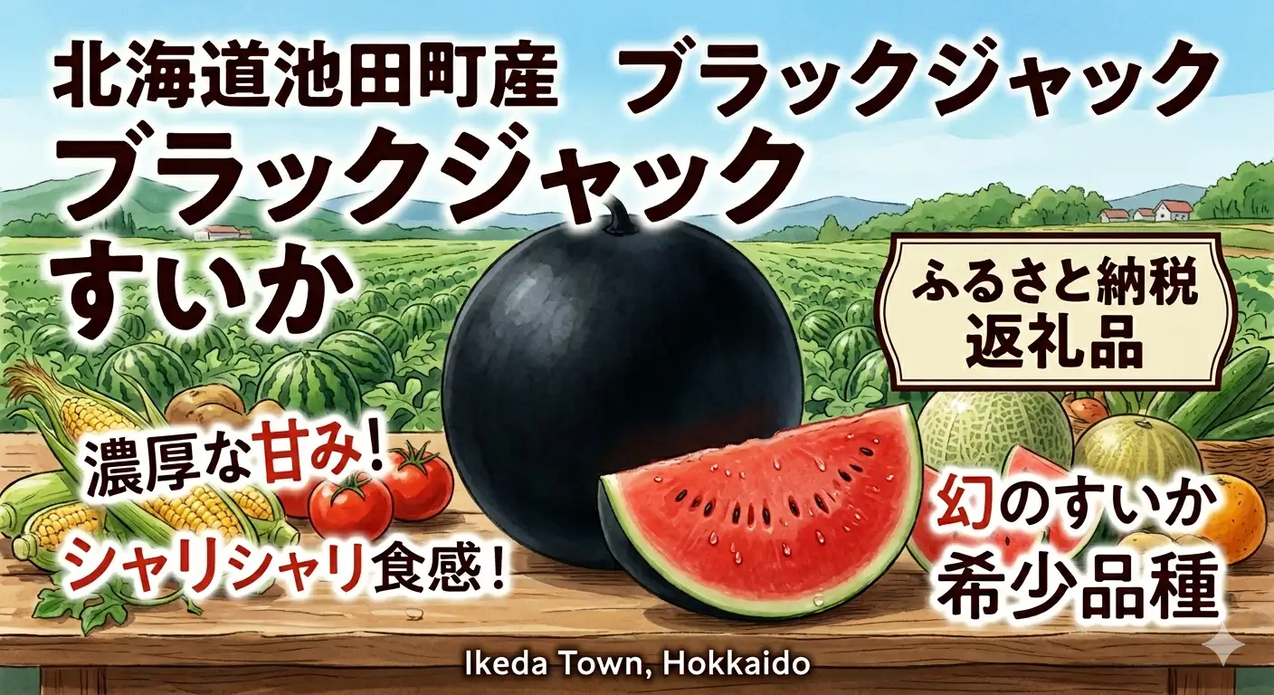 すいか ブラックジャック 5~6kg 1玉 北海道産 甘い 期間限定 数量限定 スイカ