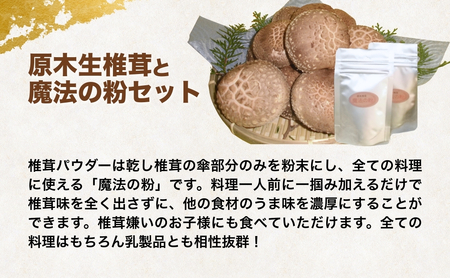 原木生椎茸＋魔法の粉(原木生椎茸＋乾し椎茸パウダー)