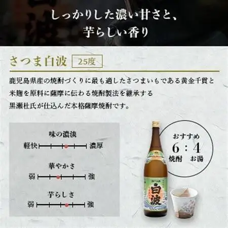 さつま白波＆黒白波900ml　各2パックセット　A6-151【配送不可地域：離島】【1645985】