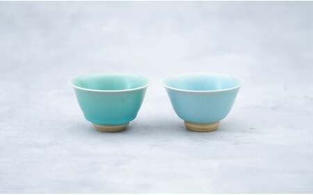 有田焼 翡翠・天青茶杯 【 茂正工房 】 梶原大敬 中国茶器 湯呑み コップ 陶器 器 食器 青磁 手作り 作家もの セット 35000円 3.5万円 A35-610