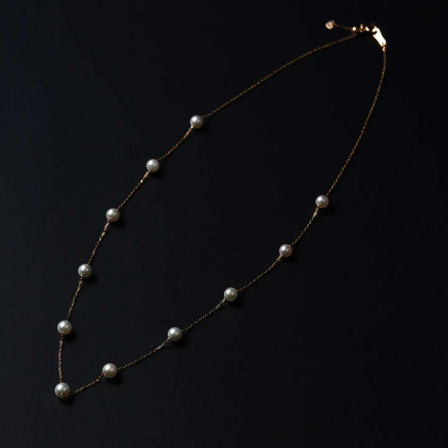 上品♪4.5mmアコヤ真珠のステーションネックレス 45cm ジュエリー アクセサリー ネックレス 真珠 パール 美穂野 佐賀市 ：C367-006