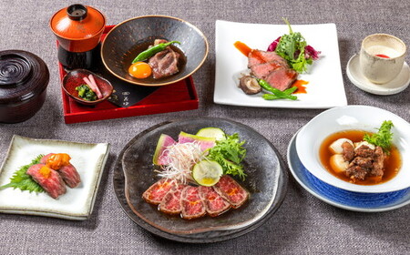 銀座「花蝶」松阪牛肉づくしディナー　ペアお食事券【10-73】