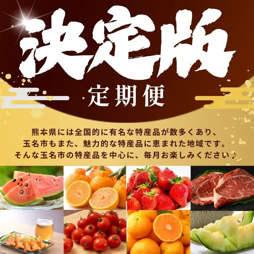 【 定期便 12回 】 熊本県 決定版 |（ いちご みかん 不知火 デコポン スイカ メロン あか牛 牛肉 海苔 焼き海苔 馬肉 ウインナー 馬刺し 餃子 ） 肉 果物 フルーツ くだもの 定期 定期便 熊本県 玉名市